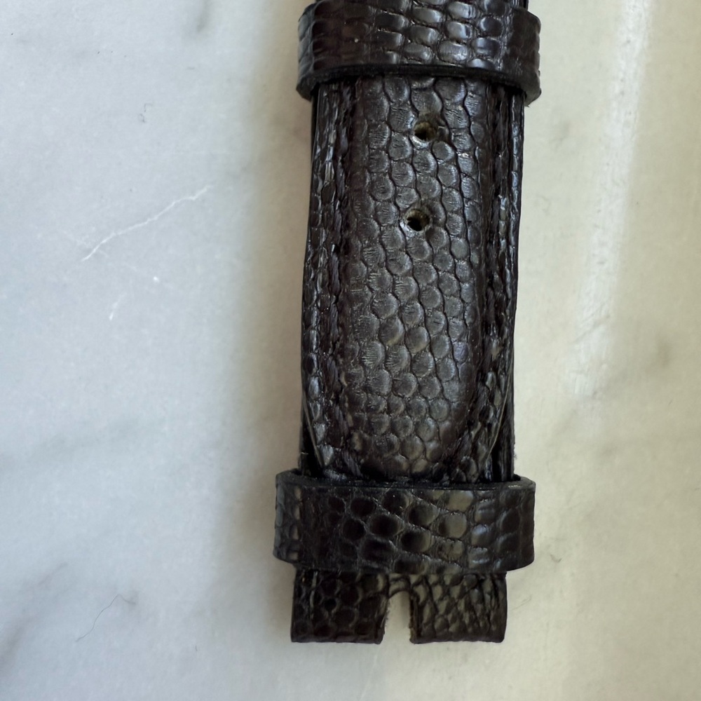 Luxurious Dark Brown Leather Watch Strap